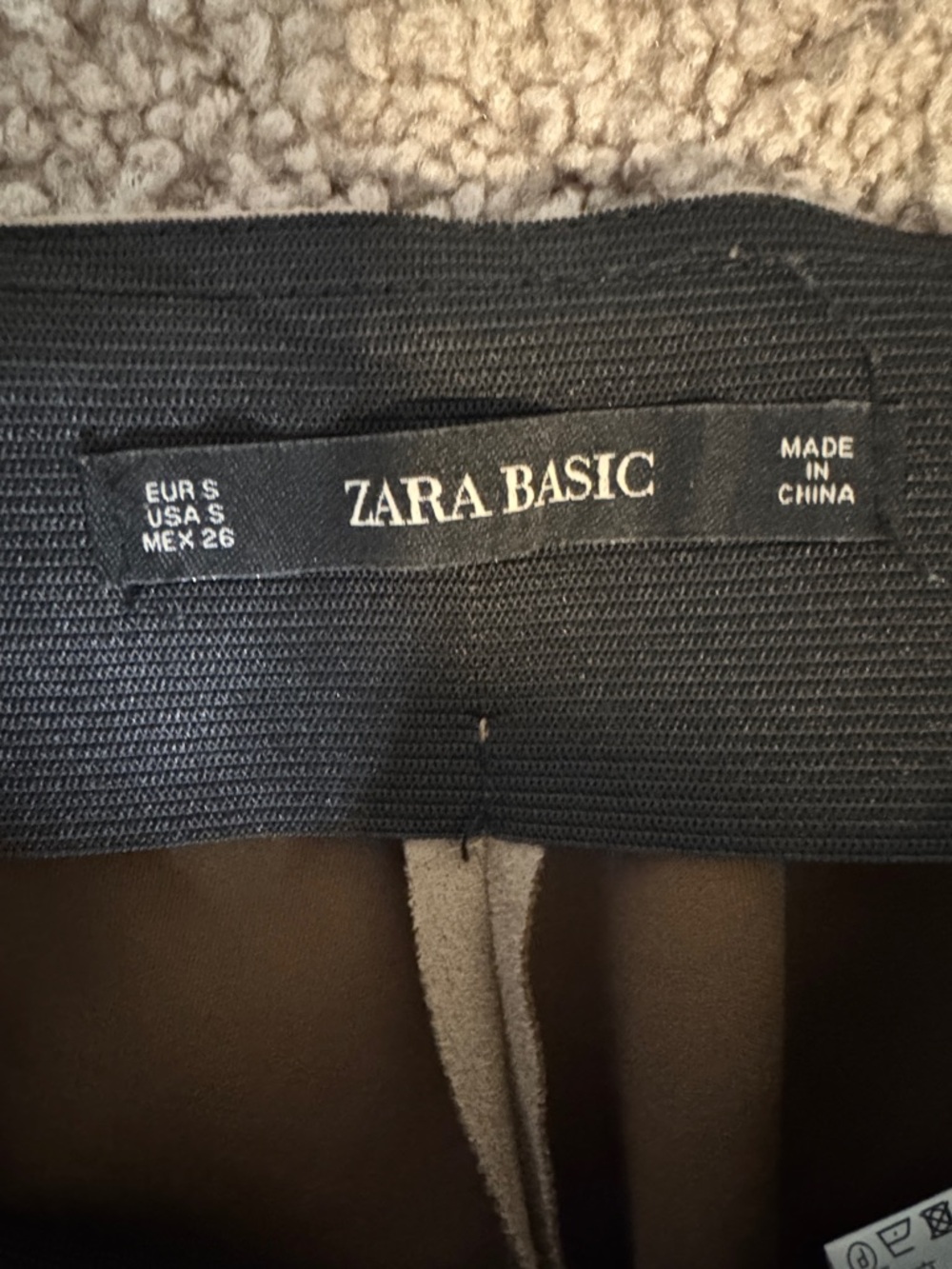 ZARA BASIC Black Waistband with Brown Fabric Panel - Picture 2 of 4